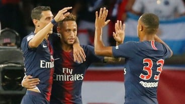 Hasil Lengkap Liga Prancis: Neymar Bawa PSG Pesta Gol