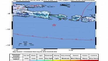 Gempa Bali Disebabkan Pergerakan Lempeng Indo-Australia