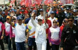 Ikut Torch Relay, Menteri Rini Apresiasi Dukungan BUMN Sukseskan Asian Games 2018