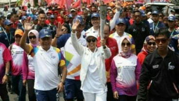 Ikut Torch Relay, Menteri Rini Apresiasi Dukungan BUMN Sukseskan Asian Games 2018