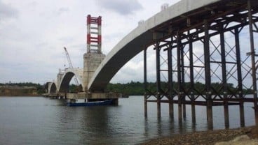 Konstruksi Jembatan Pulau Balang di Kaltim Capai 58,23%