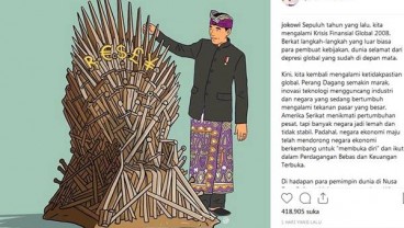 Ilustrasi Jokowi dan Iron Throne di ‘Game of Thrones’