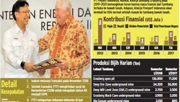 DIVESTASI SAHAM FREEPORT, Transaksi Pembayaran US$3,85 Miliar Tuntas Akhir 2018