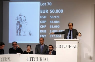 Lukisan Banksy Terjual di Lelang Artcurial Paris tanpa Kejutan