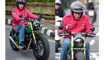 Presiden Jokowi Pakai Motor Custom, Blusukan ke Pasar Anyar Tangerang