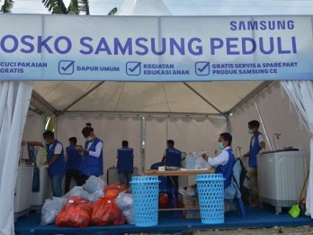 Bantu Pengungsi di Palu, Samsung Operasikan 10 Mesin Cuci Pakaian Gratis