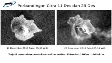 Longsor Kaki Gunung Anak Krakatau Seluas 64,3 Ha Jadi Pemicu Tsunami, Ini Penampakannya