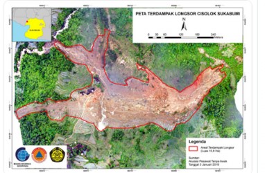 Luasan Longsor di Sukabumi Seukuran 10 Lapangan Bola