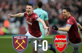 Arsenal Dijegal West Ham United 0-1, Tertahan di Peringkat 5
