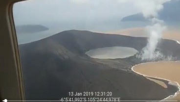 Krakatau Terkini, 13 Januari 2019, Muntahan Zat Besi hingga Perubahan Morfologi