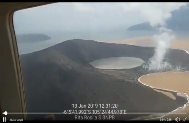 Krakatau Terkini, 13 Januari 2019, Muntahan Zat Besi hingga Perubahan Morfologi