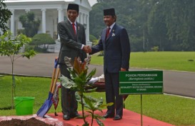 Sultan Brunei Panen Padi Perdana Asal Indonesia