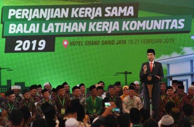 Pengembangan BLK Komunitas, Presiden Jokowi Membayangkan Ada Santri Jadi Direktur Bank Syariah