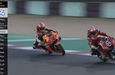 MotoGP Qatar: Ini Video Duel Sengit Andrea Dovizioso vs Marc Marquez