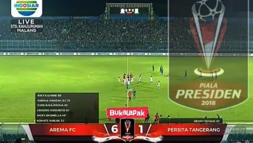 Piala Presiden: Arema FC Gilas Persita 6-1, Nasibnya Tunggu Grup B-C-D. Ini Videonya