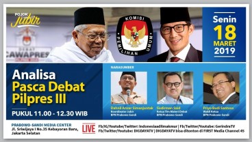 Debat Cawapres:  BPN Klaim Sandiaga Tampil nyaris Sempurna