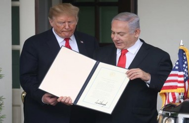 Didampingi Netanyahu, Trump Deklarasi Dataran Tinggi Golan Milik Israel