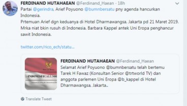 Akun Twitter dan Email Diretas, Ferdinand Hutahaean Lapor ke Bareskrim Polri