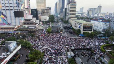 Massa Aksi Bubar, Polisi Buka Jl MH Thamrin & Jl Wahid Hasyim Jakpus