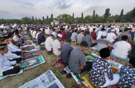 Tim Jelajah Lebaran Jawa–Bali 2019 ‘Bisnis Indonesia’ Salat Idulfitri di Bali