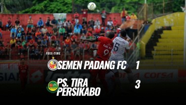 Liga 1: Semen Padang Takluk 1-3 dari Tira Persikabo di Kandang, Pelatih Mundur