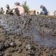 Warga Pembersih Tumpahan Minyak di Pantai Karawang Diberi Upah