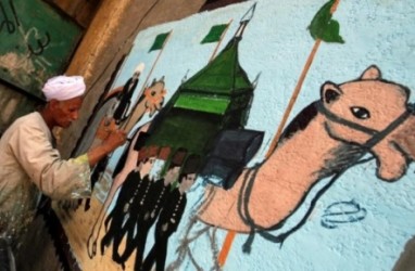 Sambut Iduladha, Artis Mesir Lukis mural di Rumah-rumah