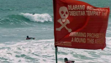 Banyak Ubur-ubur, BPBD Agam Sumbar Pasang Papan Larangan Berenang