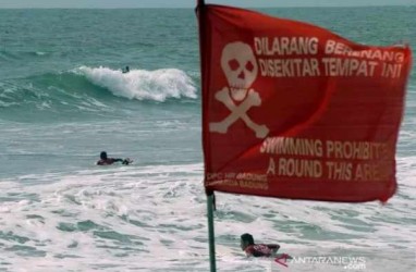 Banyak Ubur-ubur, BPBD Agam Sumbar Pasang Papan Larangan Berenang