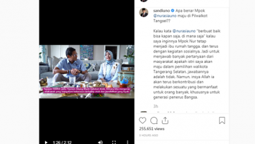 Sandiaga Uno Pastikan Nur Asia Tidak Maju Pilkada Tangsel