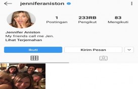 Tiga Jam Buat Instagram, Jennifer Aniston Langsung Dapat Centang Biru
