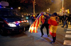Warga Katalan Spanyol Kembali Demo Minta Merdeka, 100 Orang Ditahan