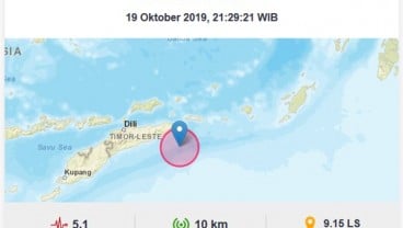 Gempa Magnitudo 5.1 Guncang Maluku Barat Daya Malam Ini