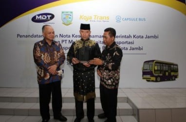 Transportasi Capsule Bus, Pemkot Jambi dan MDT Tanda Tangani MoU