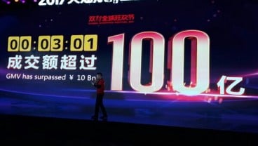 Alibaba Catat Rekor Penjualan US$38 Miliar pada Promo Singles' Day 11.11