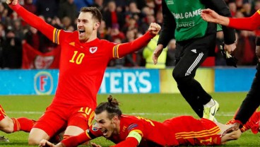 Dua Gol Aaron Ramsey Bawa Wales Lolos ke Putaran Final Euro 2020