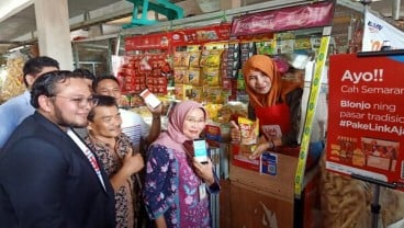 Belanja di Pasar Peterongan Semarang, Bayar via LinkAja