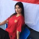 Begini Gaya Miyabi Saat Mendukung Indonesia Lawan Thailand di Sea Games 2019 