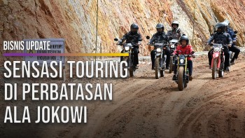 Aksi Jokowi Touring Pakai Motor Custom di Perbatasan Indonesia - Malaysia