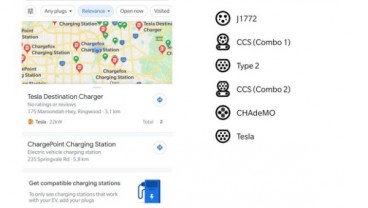 Google Maps Punya Filter Lokasi Pengisian Daya Mobil Listrik Sesuai Colokan