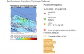 Gempa Magnitud0 6,3 di Jayapura Tak Berpotensi Tsunami