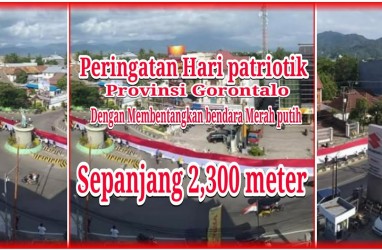 Bendera 2.301 Meter di Gorontalo Masuk Rekor MURI