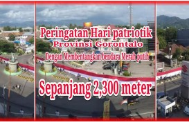 Bendera 2.301 Meter di Gorontalo Masuk Rekor MURI