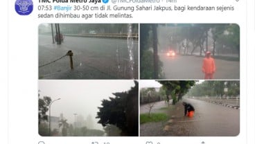 Ada Genangan di Gunung Sahari, Rawan Dilintasi Sedan