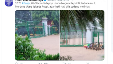 Jalan Depan Istana Negara Banjir Setengah Meter