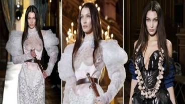 Bella Hadid Berbusana Gaun Pengantin Ala Gipsi 