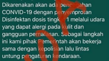 Virus Corona, Viral Warga DKI Dilarang Bepergian karena Penyemprotan Disinfektan