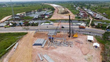 Konstruksi Jembatan Ogan di Tol Kapal Betung Hampir Rampung