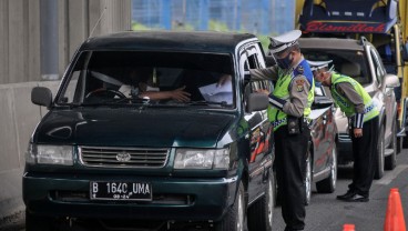 Posko Larangan Mudik Gerbang Tol Cikupa Mulai Beroperasi