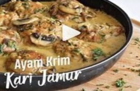 Resep Kreasi Ayam Krim Kari Jamur untuk Santap Lebaran
